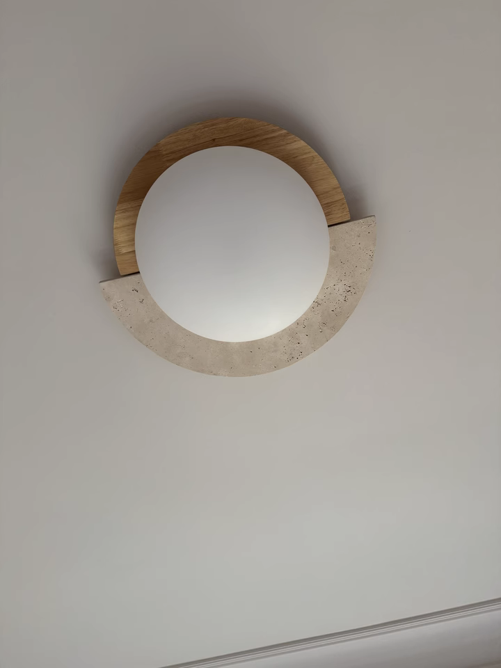 Hara Beige travertine ceiling light
