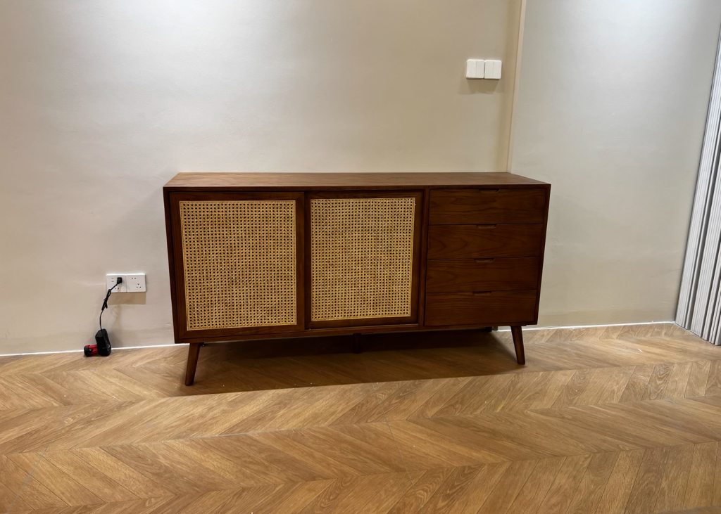 Filayre Ash wood natural rattan sideboard