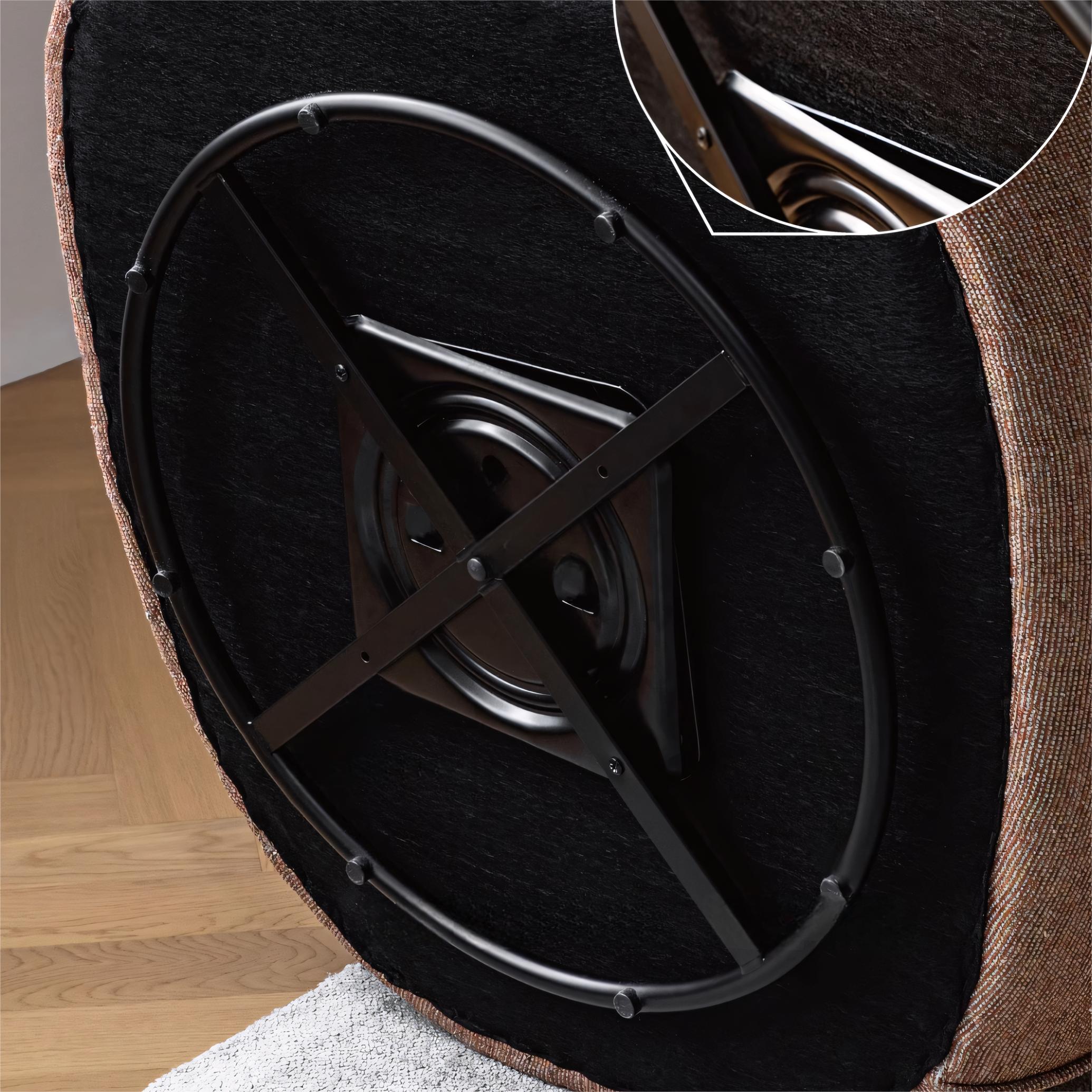 Olria 360° rotatable fabric single sofa-A