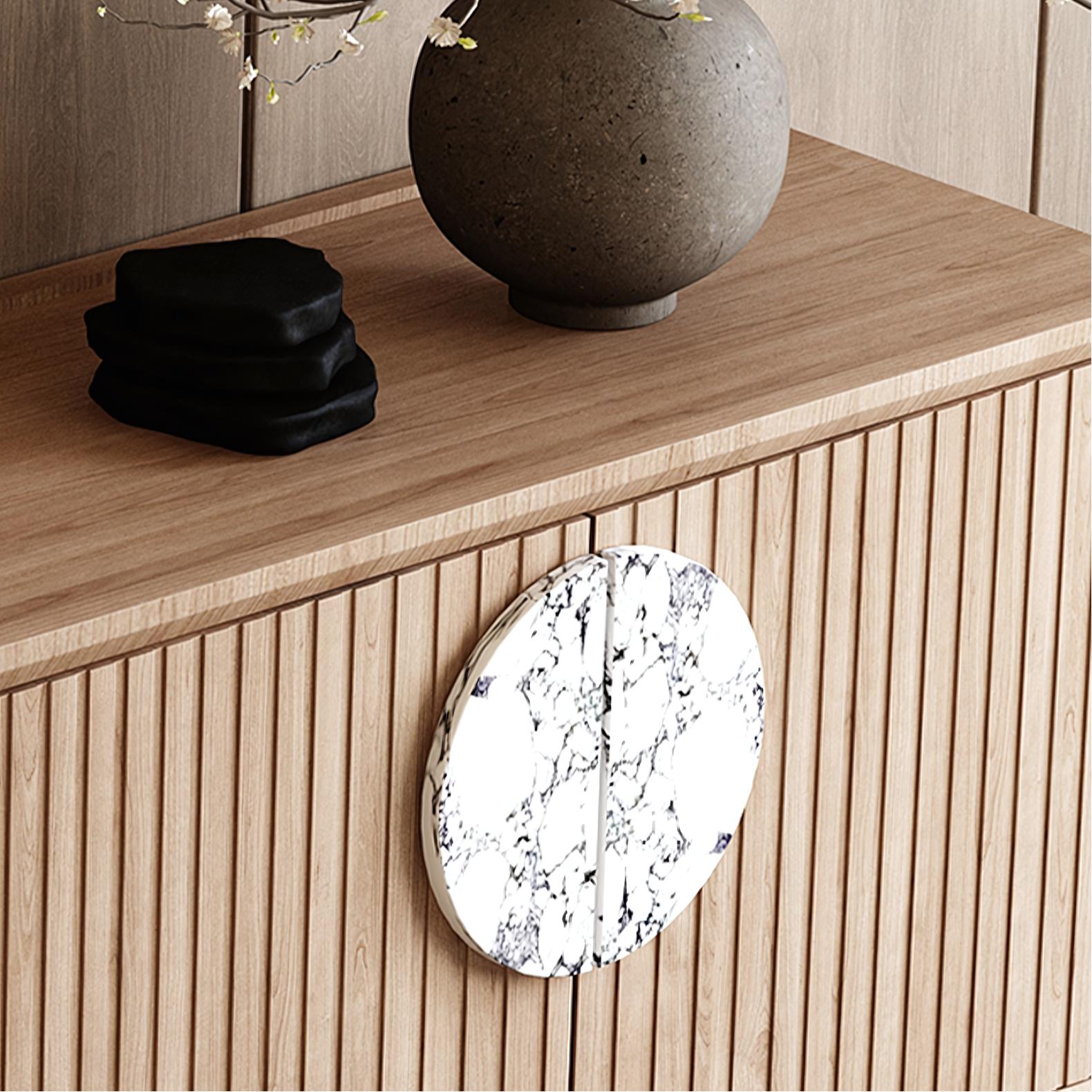 Melra Wooden marble sideboard