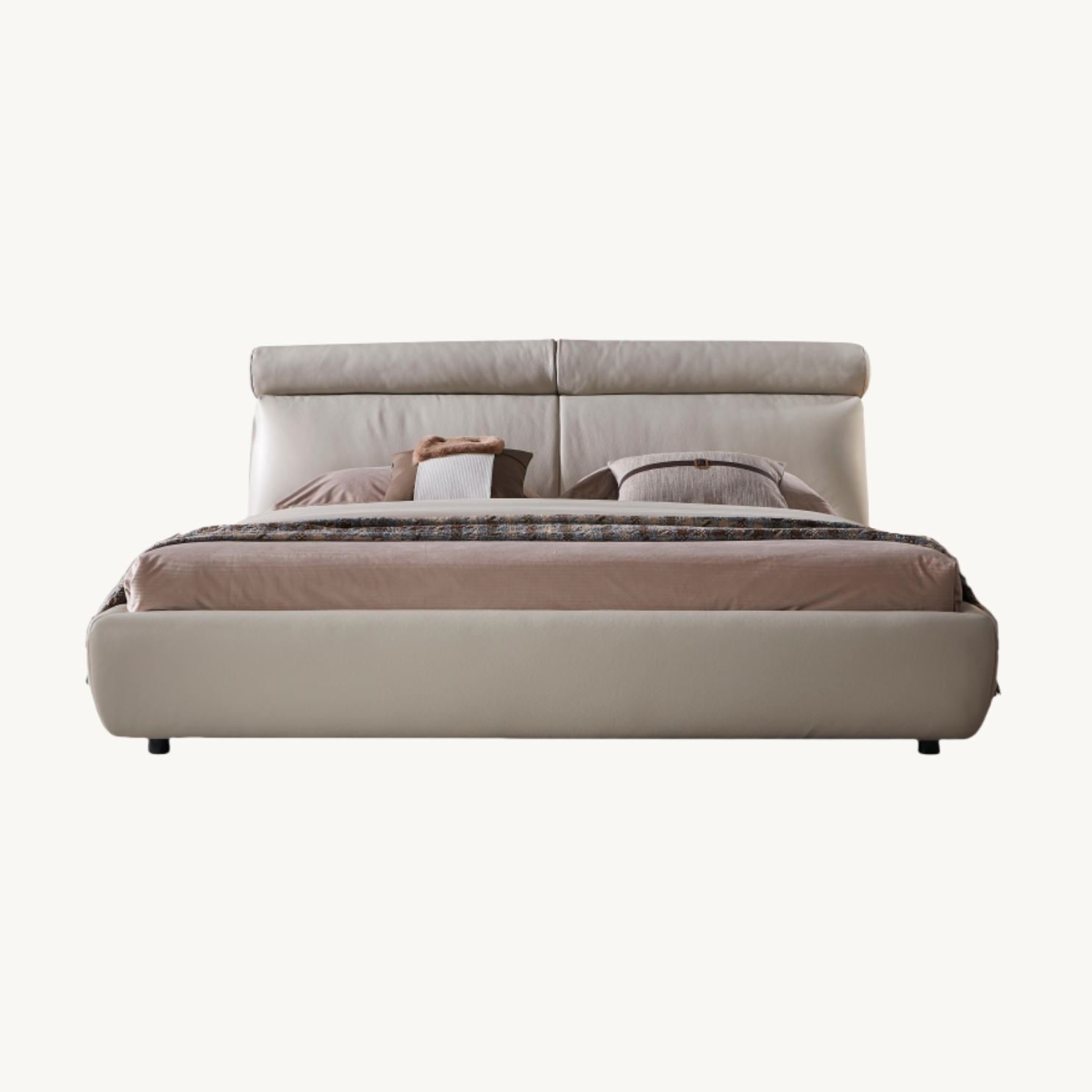 Bevina Leather solid wood bed