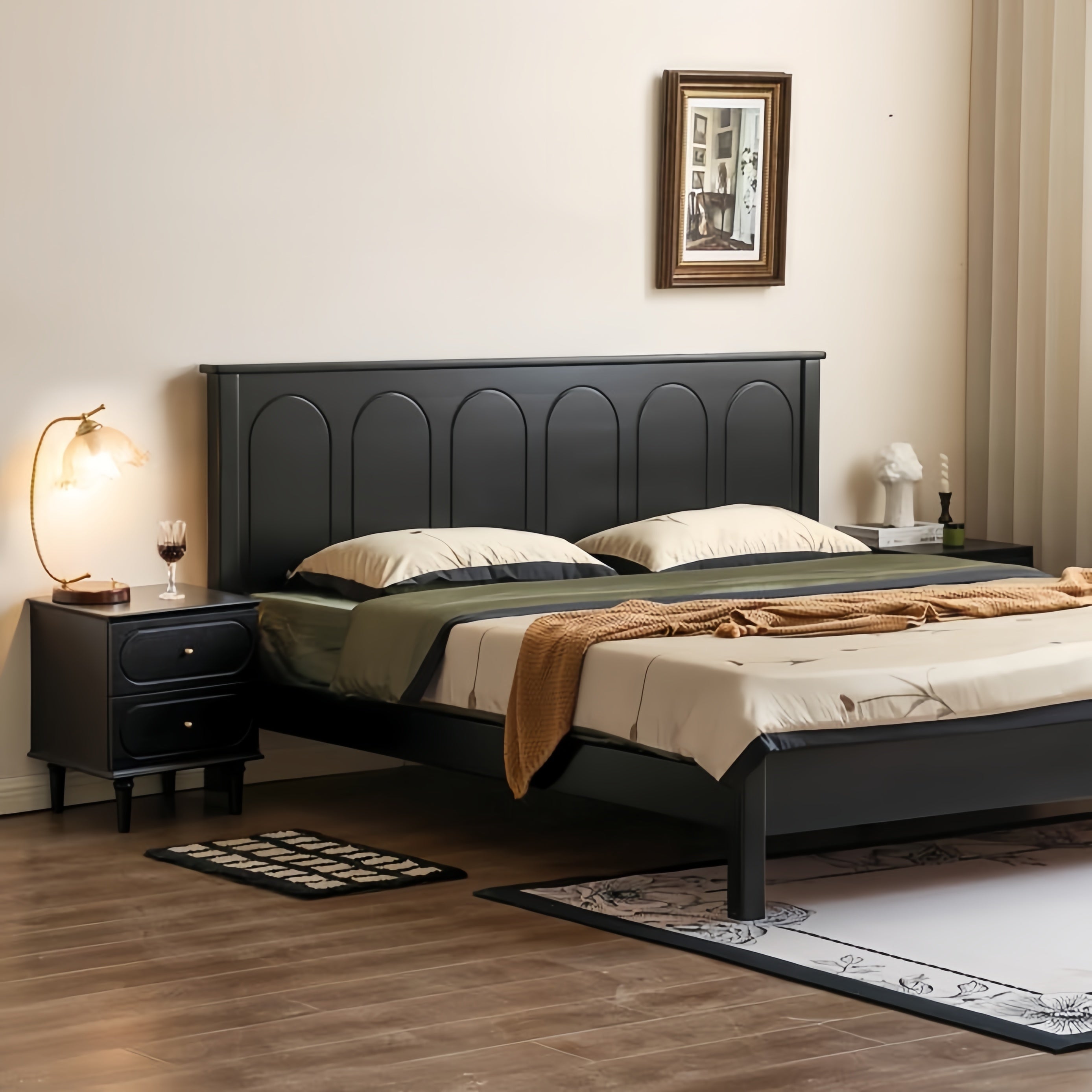 Rivra 2pcs solid wood nightstands