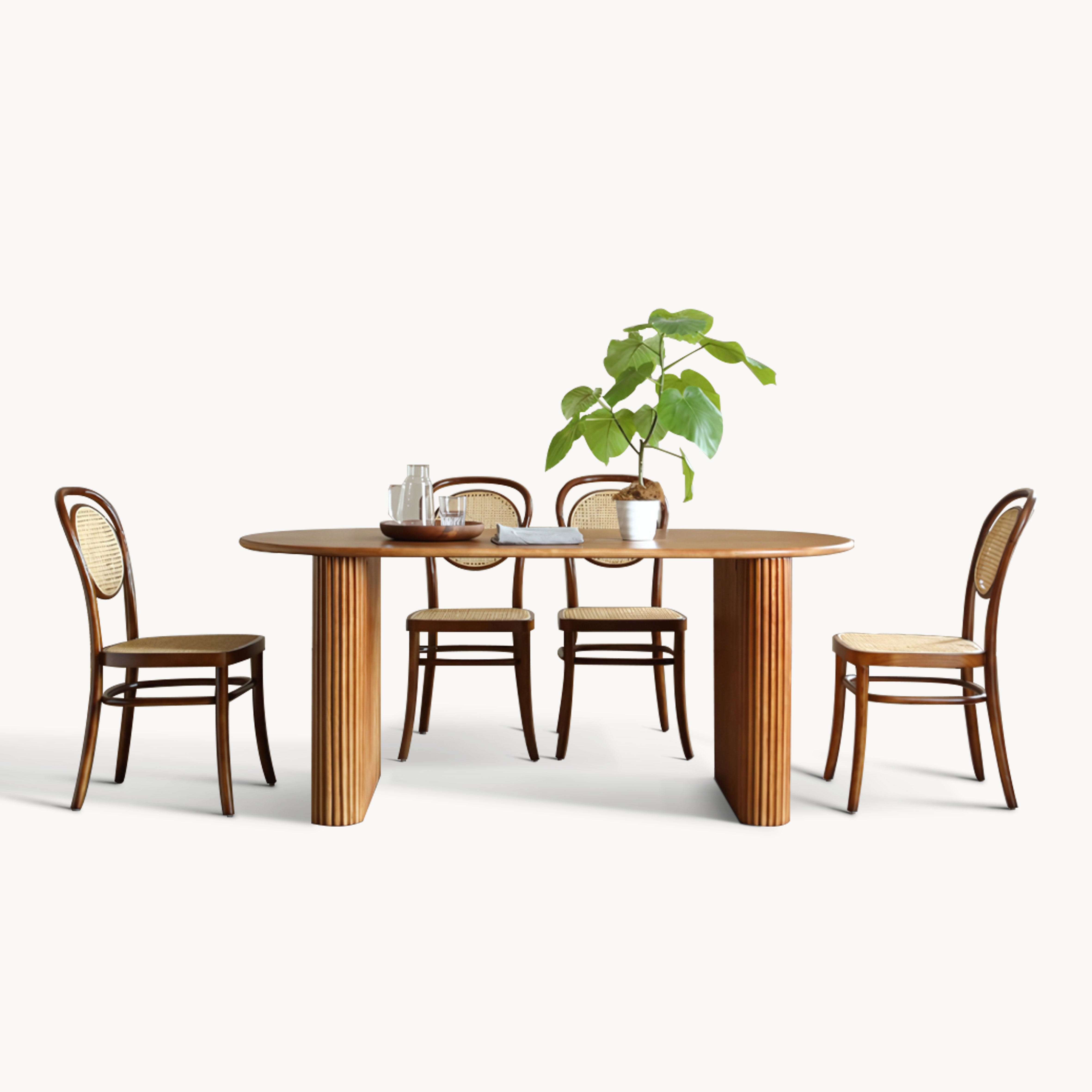 Glanmo Ash wood rectangular dining set