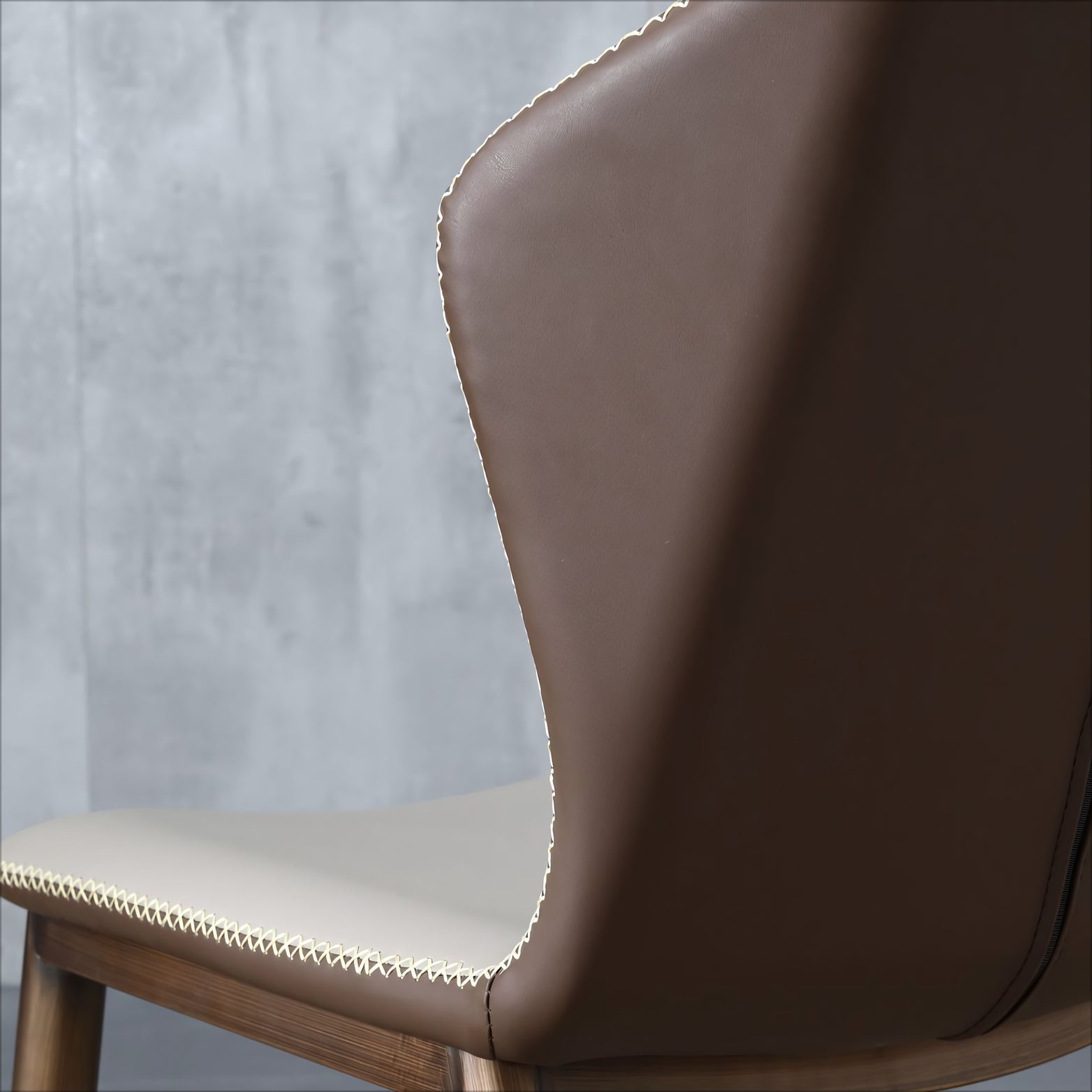Eilforg 2 pcs set leather dining chairs