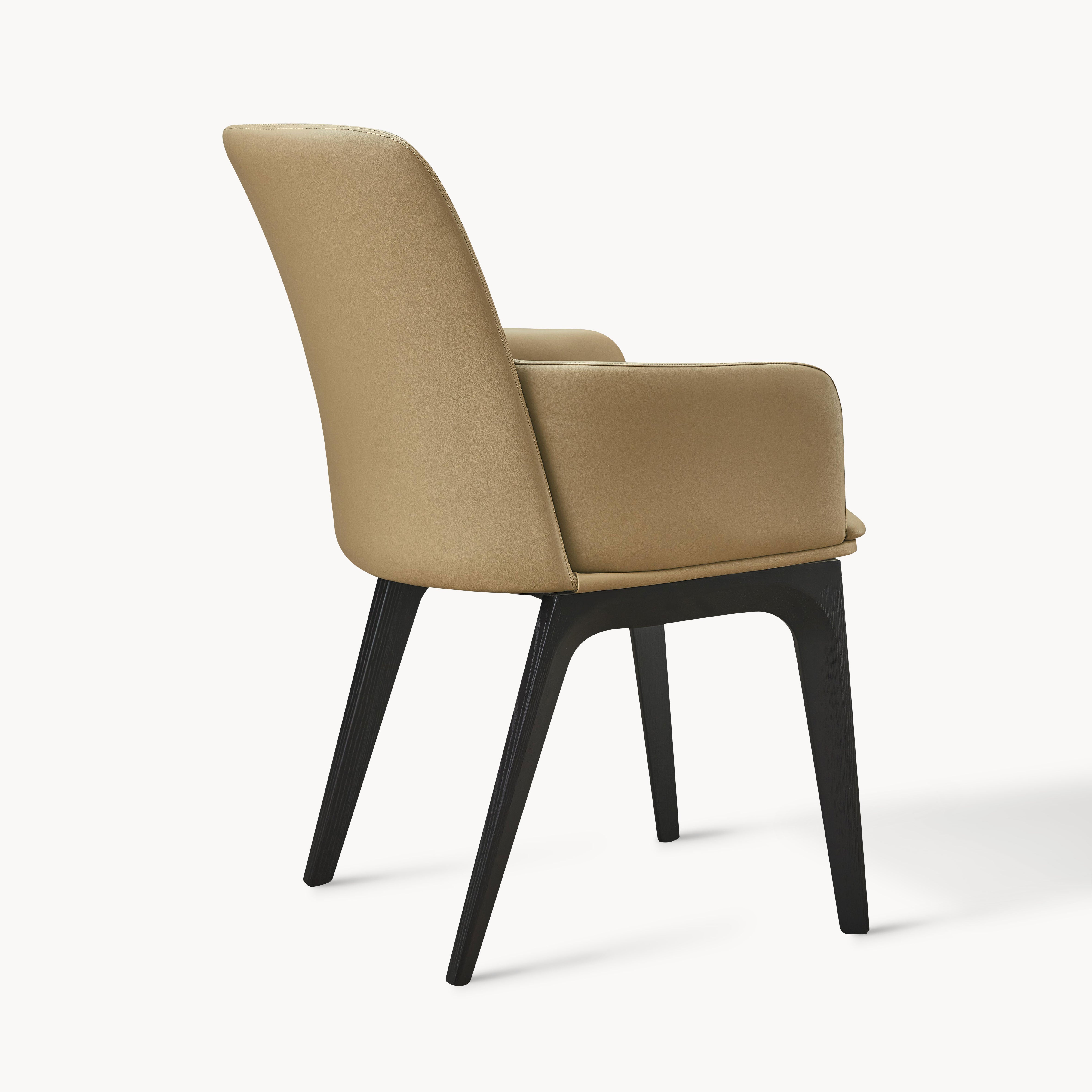 Sibana 2pcs ash wood leather dining chairs