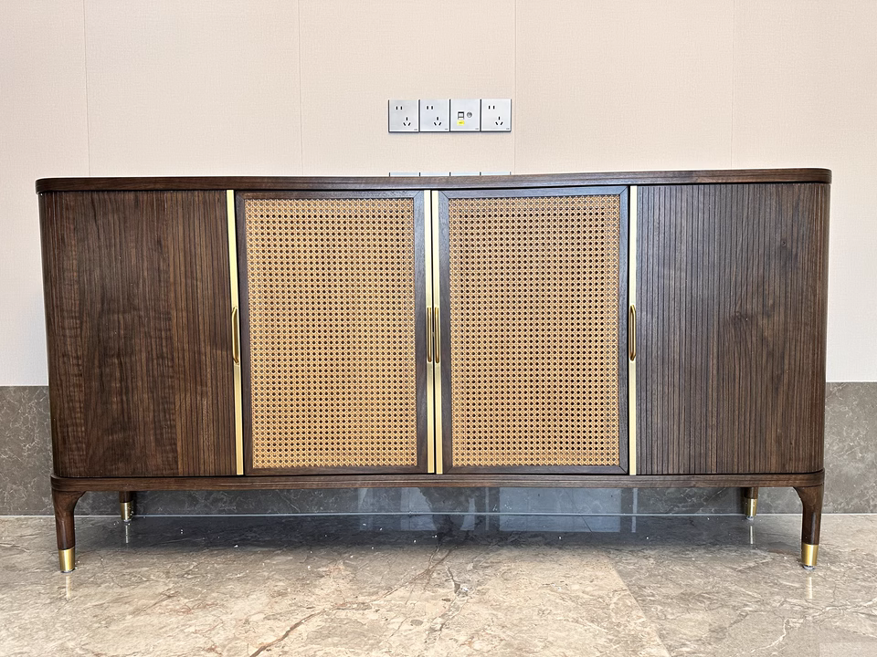 Faroli Natural rattan wooden sideboard-A