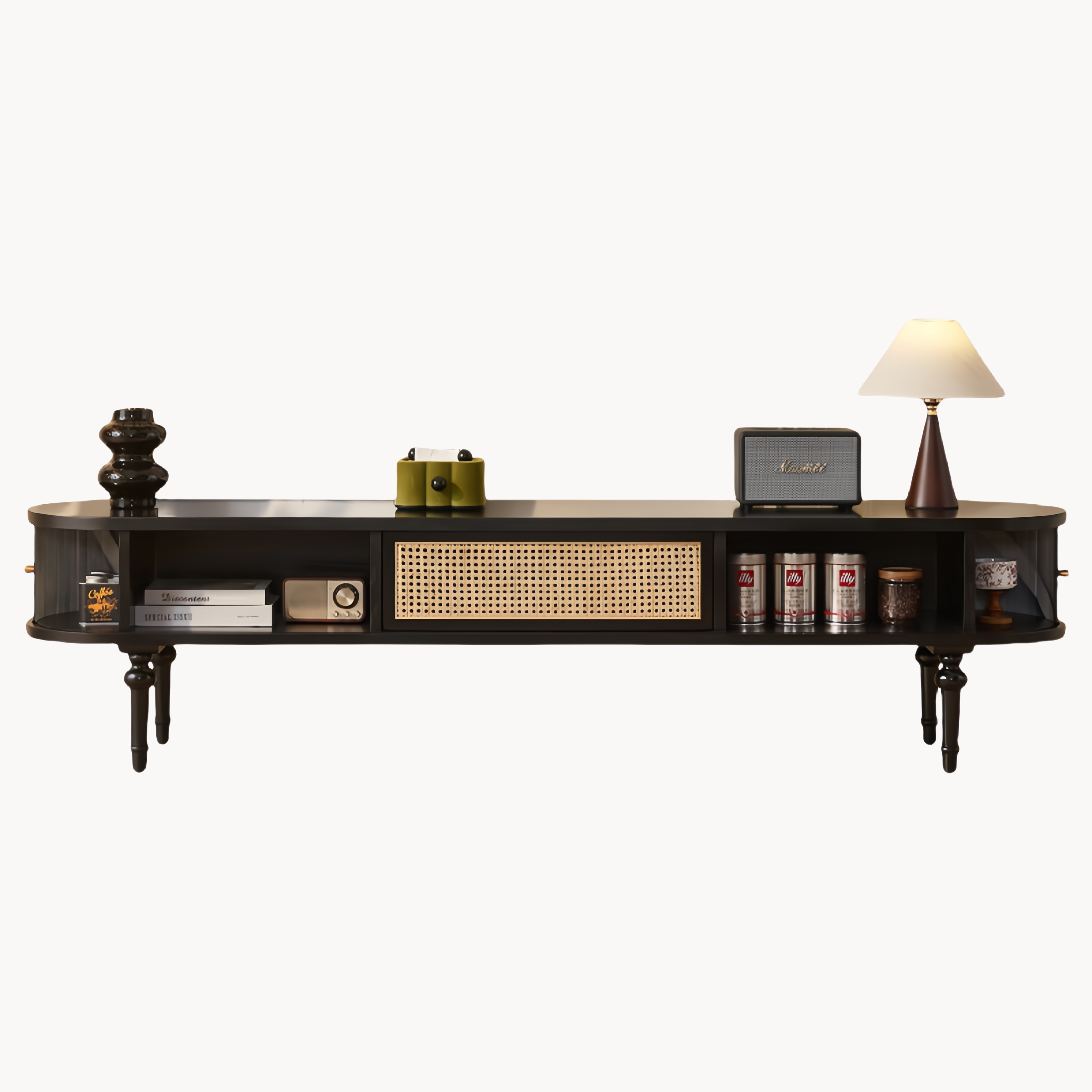 Belar Solid wood natural rattan TV cabinet