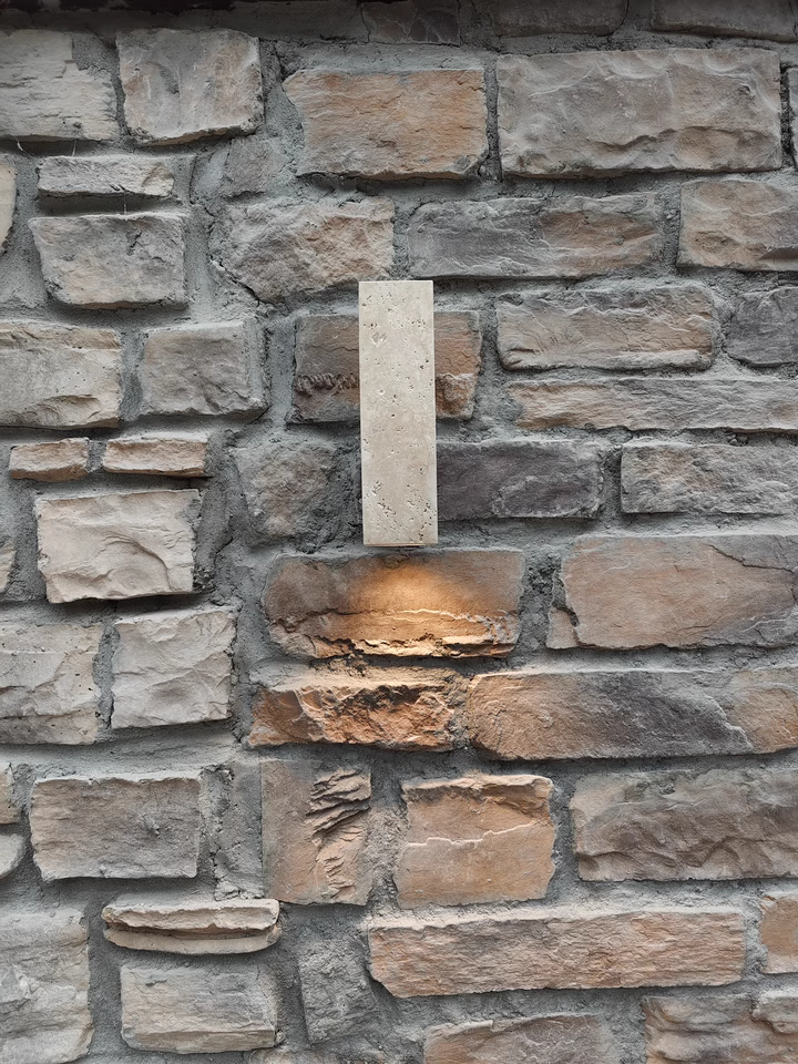 Vicria 2pcs yellow travertine rubberwood wall lights bedside lights