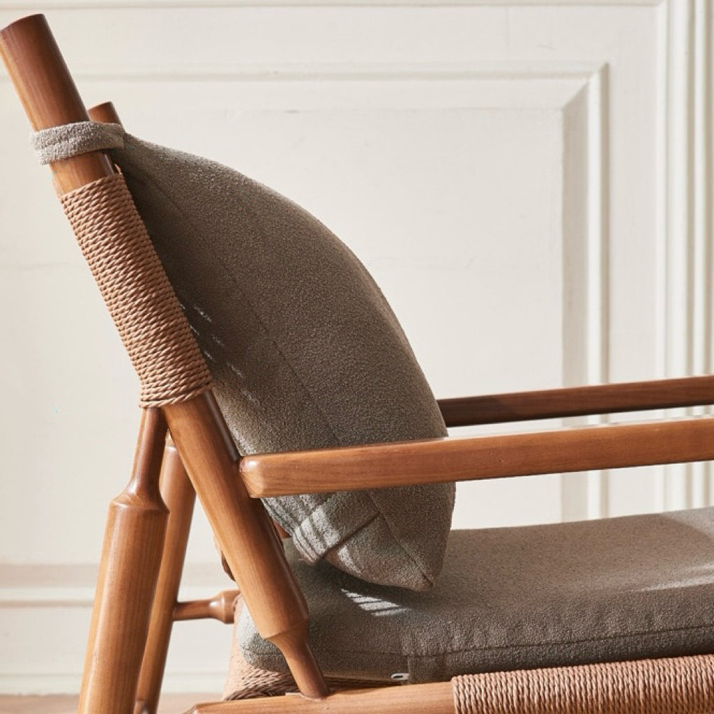Tinathy Ash wood braided rope accent chair