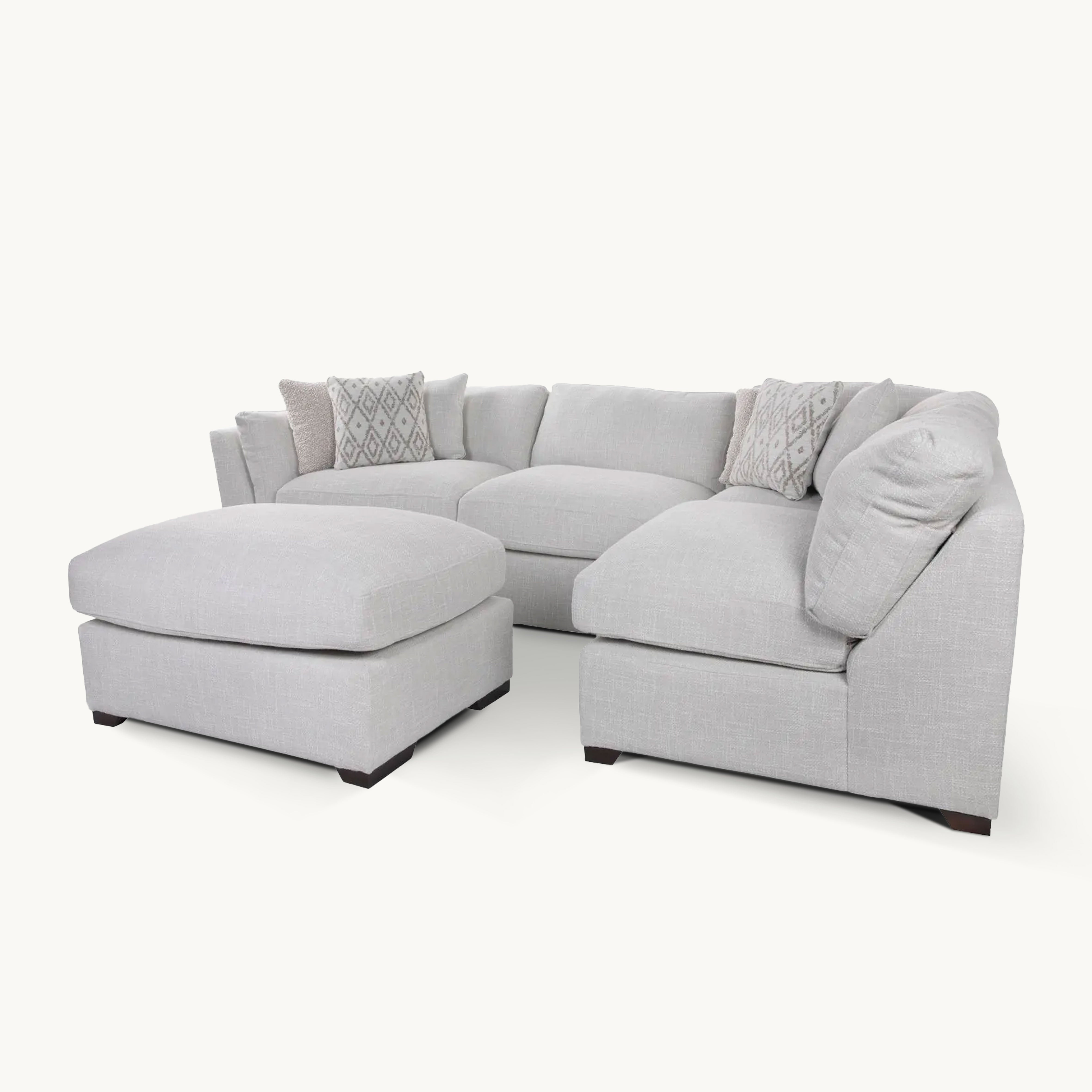 Chrisa Fabric chaise lounge sofa with ottoman