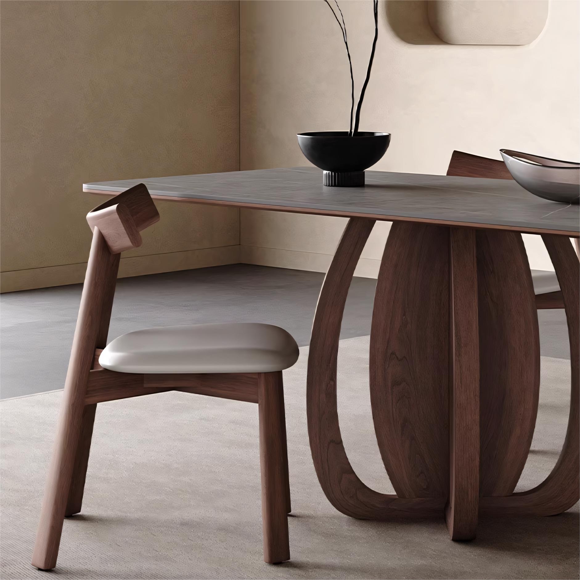 Faloma  Sintered stone solid wood rectangular dining set