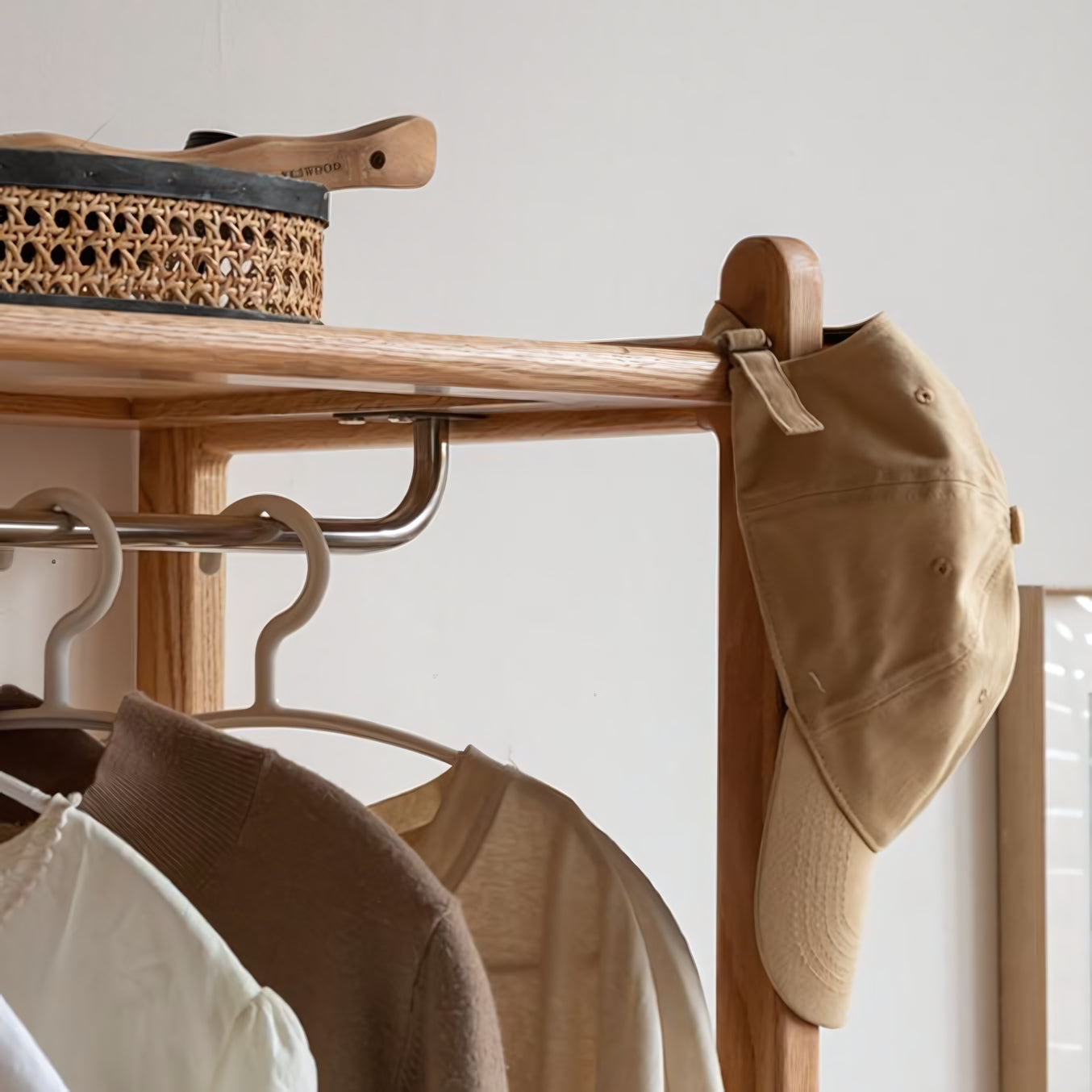 Vello Clothes rack with storage cabinet