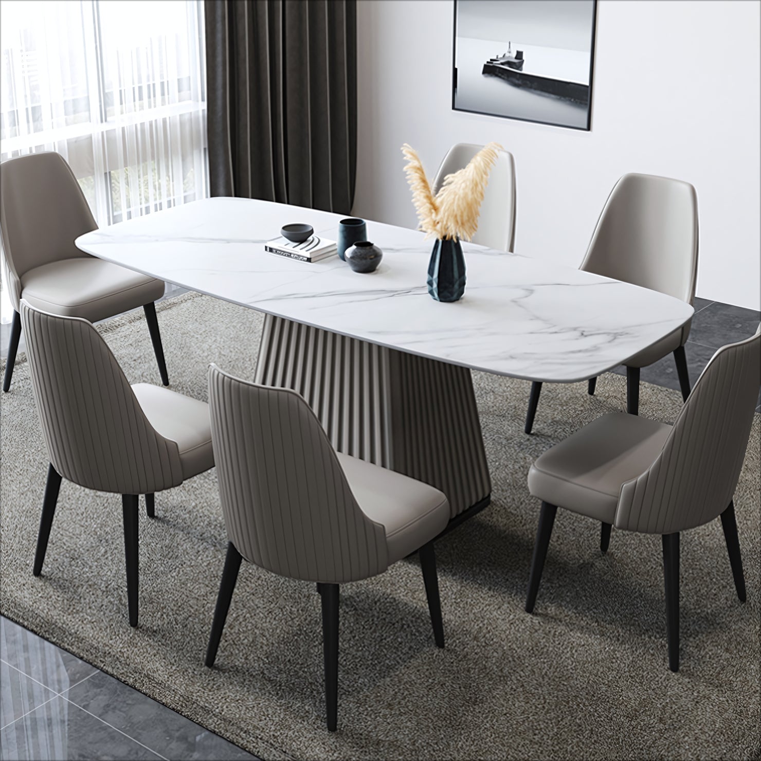 Amonza 2 pcs set-light luxury dining chairs-A