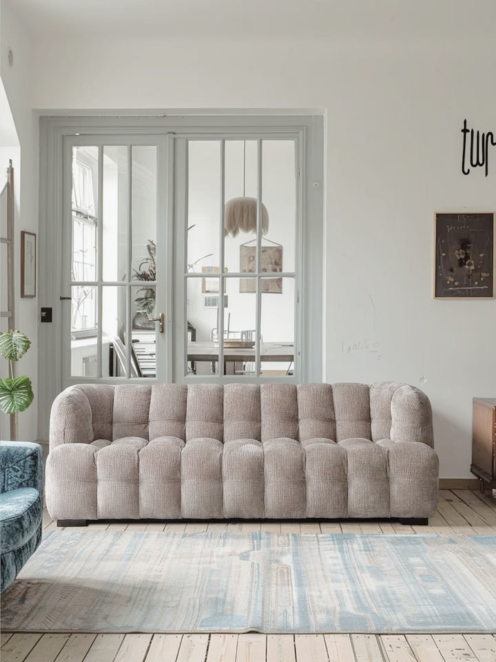 Enza Fabric one-piece straight sofa