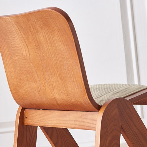 Hanoran 2pcs ash wood leather dining chairs