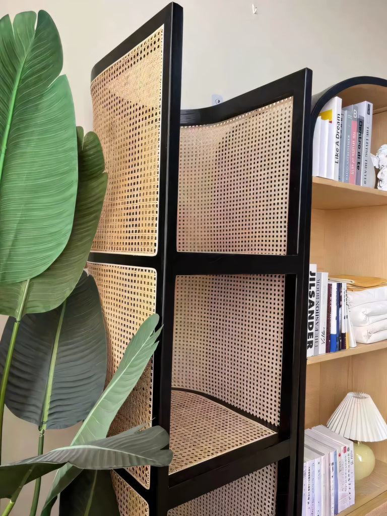 Tiriso Ash wood natural rattan shelf
