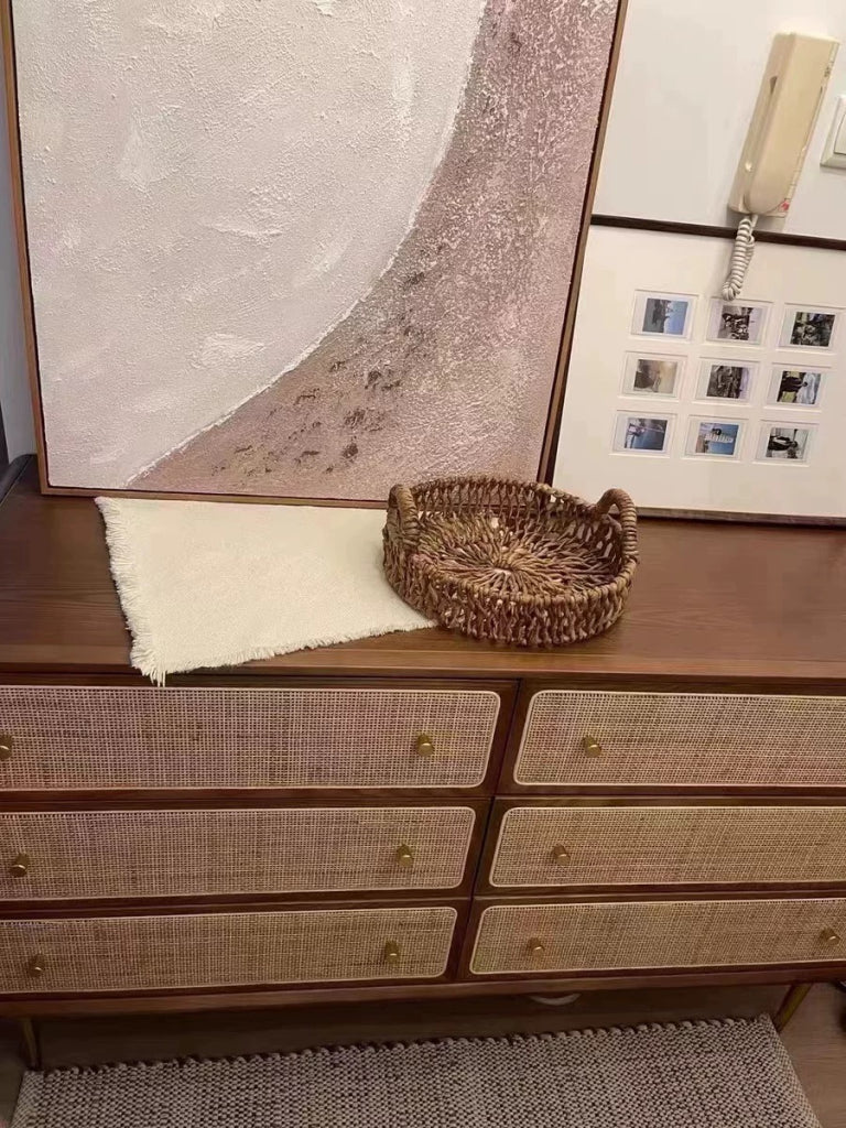 Ferbrino Ash wood natural rattan chest of drawers