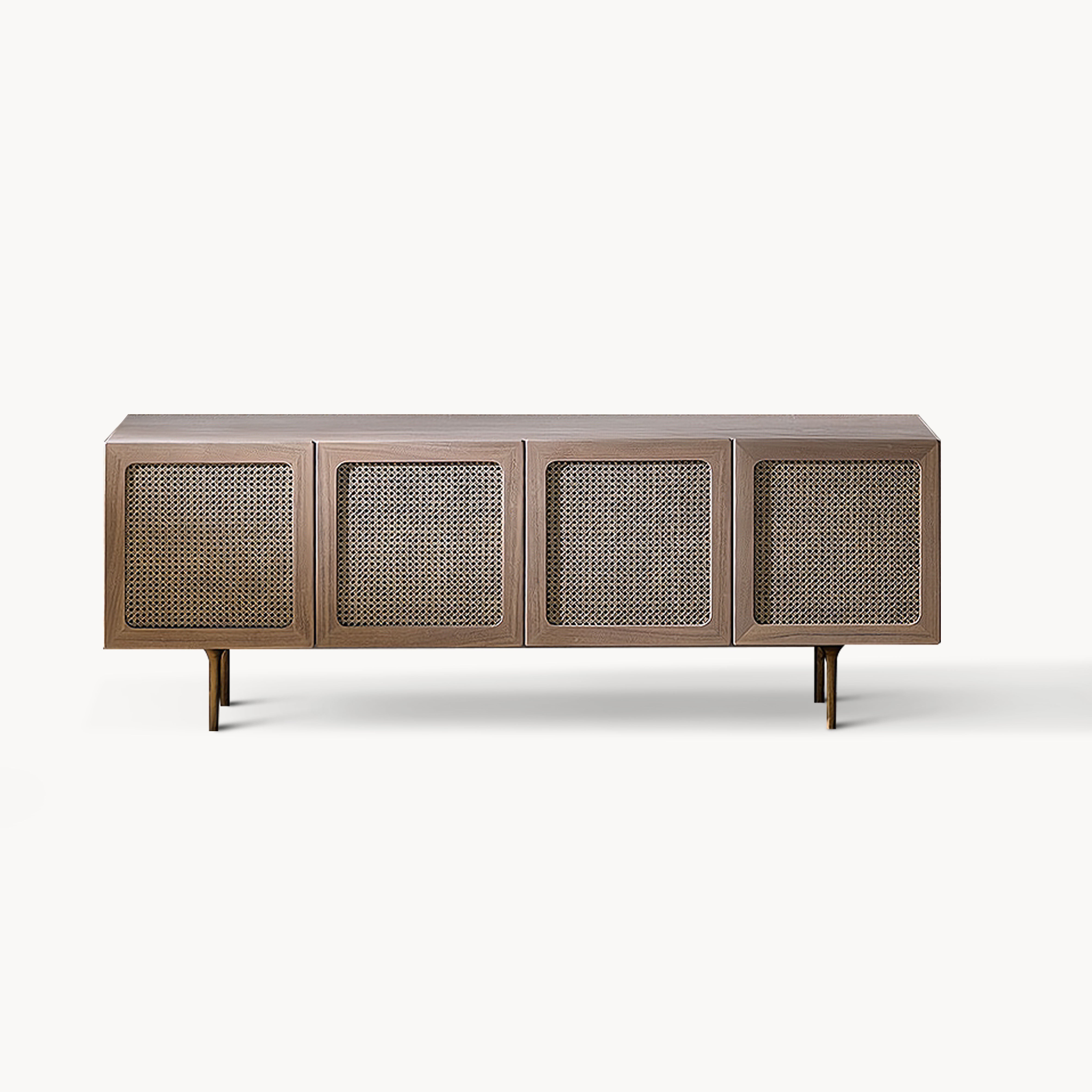 Dashimo Ash wood natural rattan TV cabinet