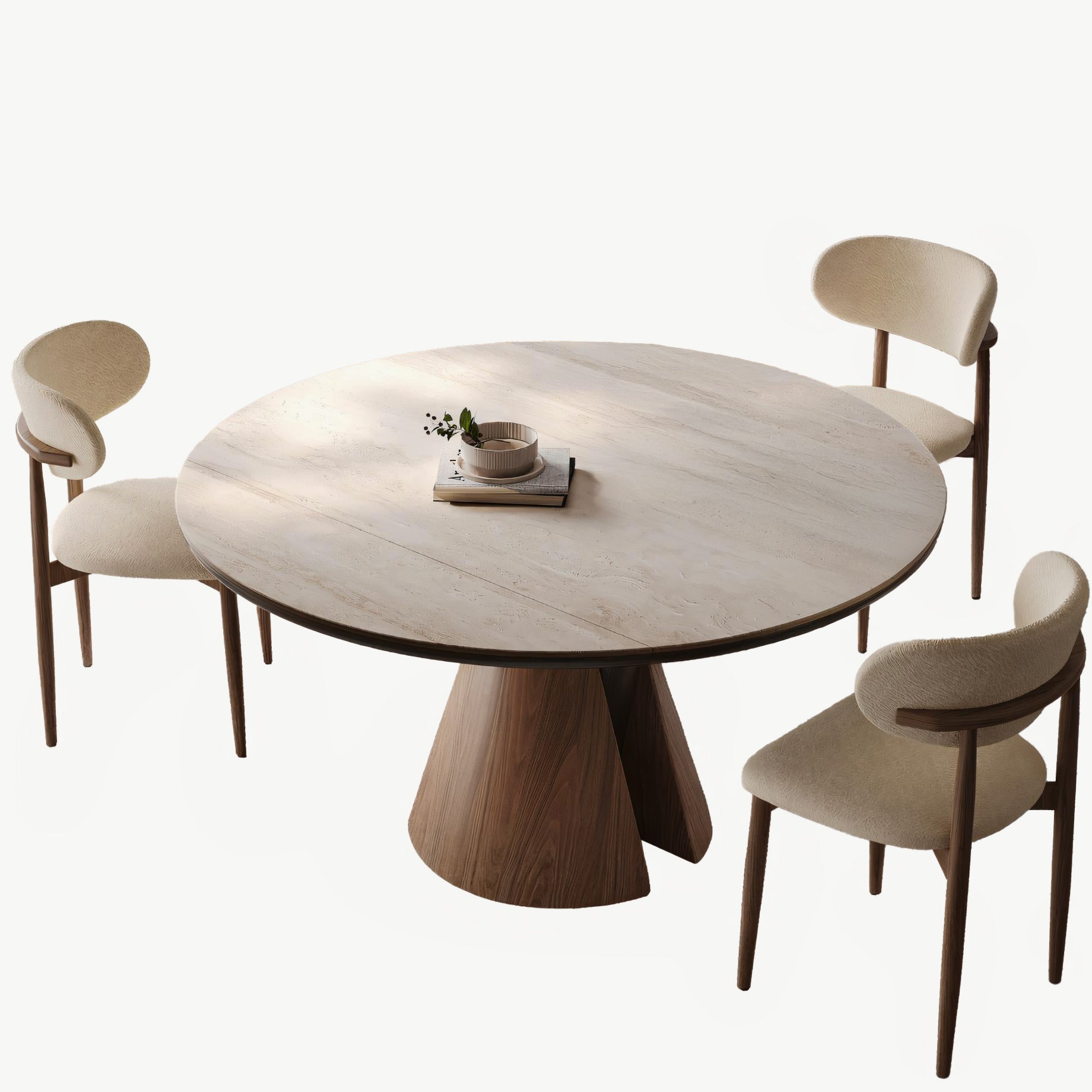 Uifaro Transformable sintered stone round dining set