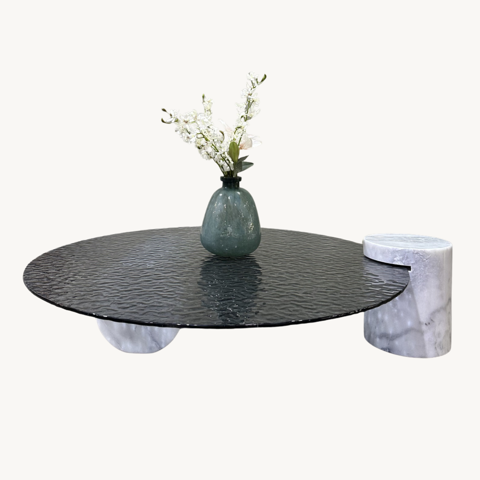Hanyam Marble glass coffee table
