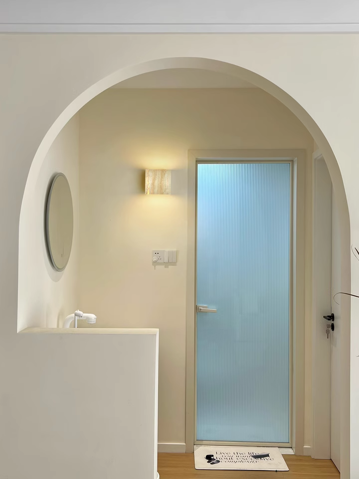 Renita 2pcs yellow travertine rubberwood wall lights bedside lights-A