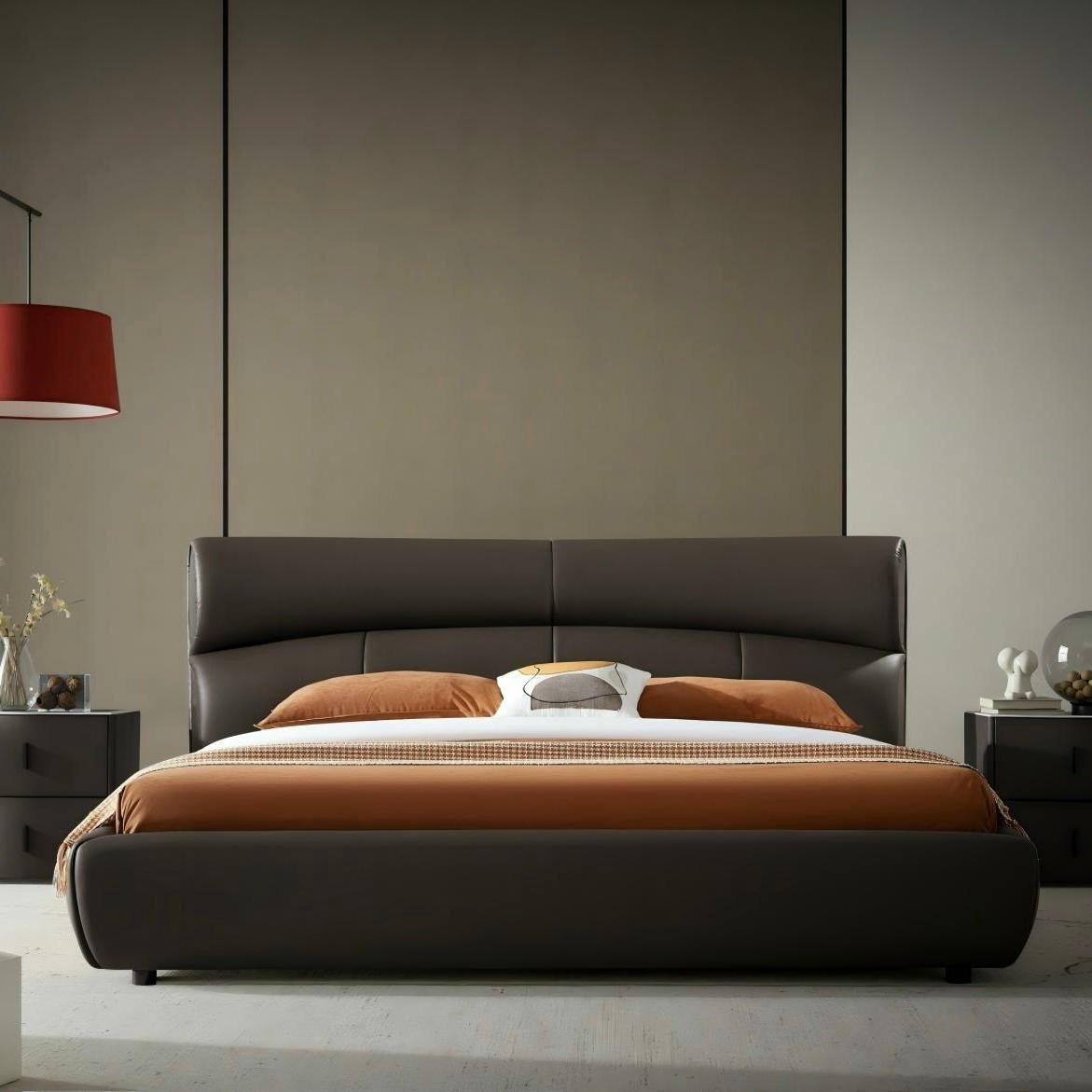 Lariao Leather solid wood bed