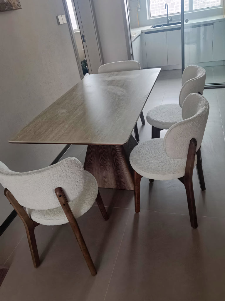 Padiar Sintered stone solid wood rectangular dining table-A