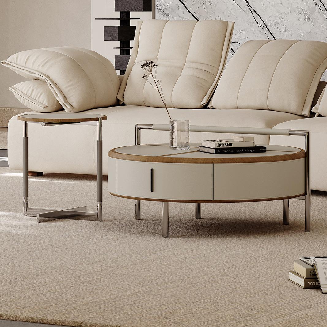 Zalli Modern leather coffee table