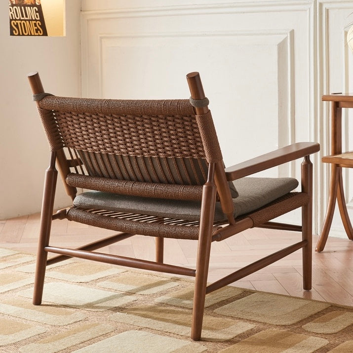 Tinathy Ash wood braided rope accent chair