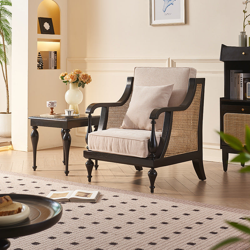 Cynara Solid wood natural rattan accent chair