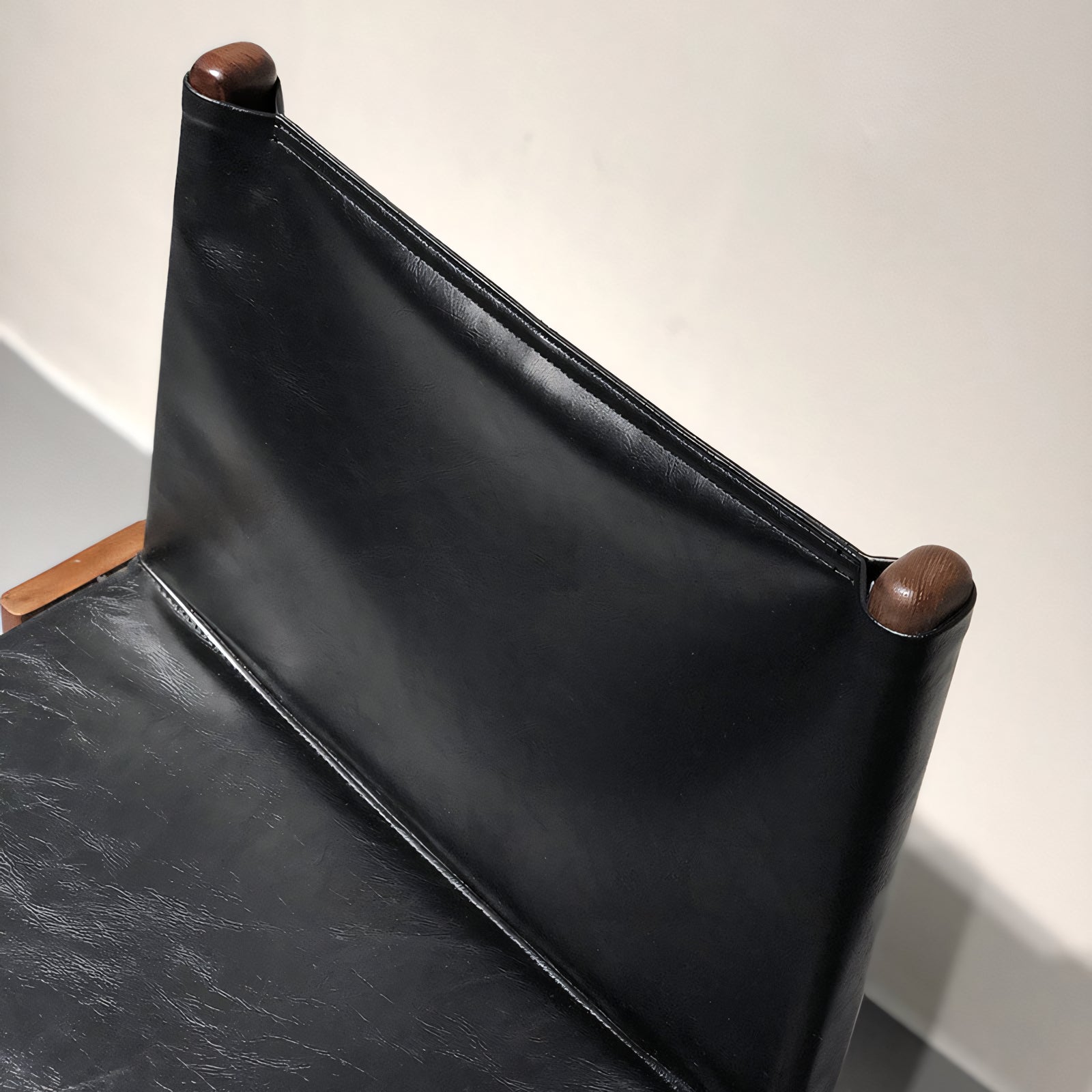 Junis 2pcs leather solid wood dining chairs