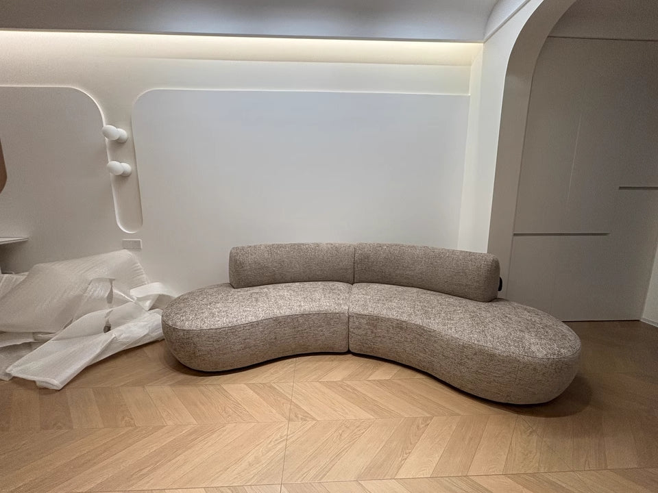 Vorki Fabric curved sofa-A