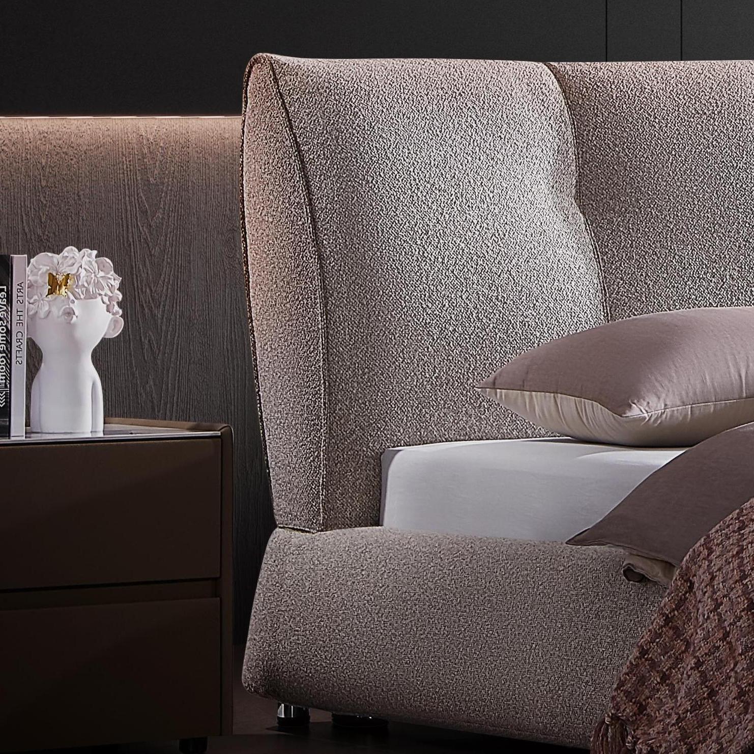 Letina Fabric solid wood bed