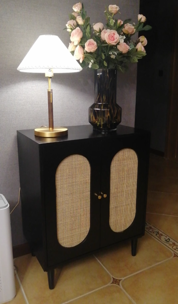 Polinbe Ash wood natural rattan sideboard