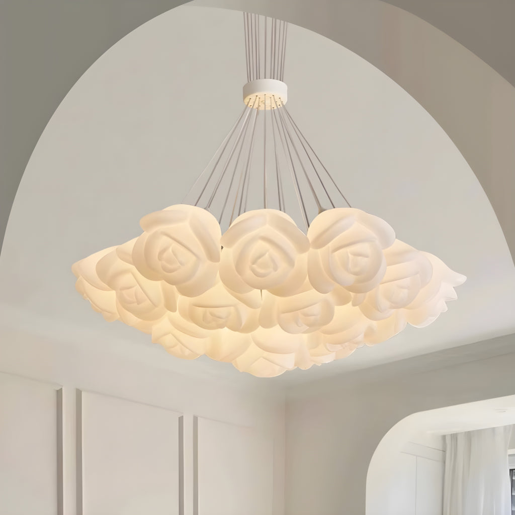Rosanary Rose shape white pendant light