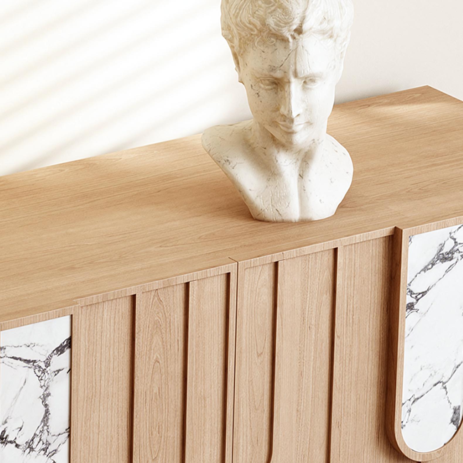 Tiziao Wooden marble sideboard