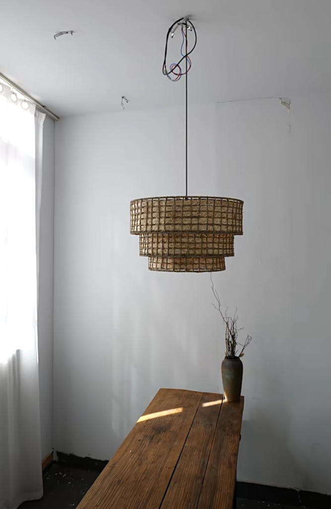 Silanow Natural straw rope woven pendant light
