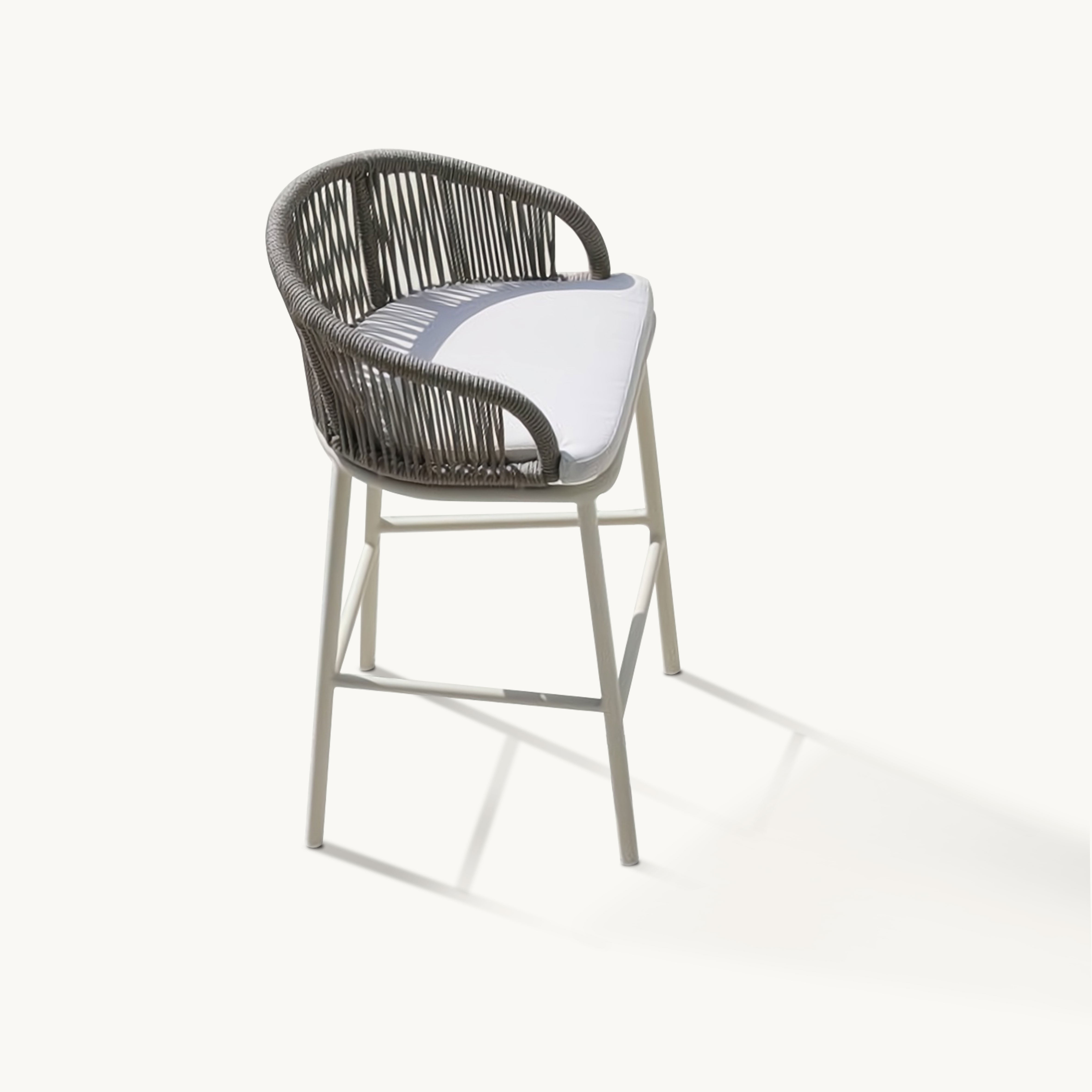 Lorna Aluminum braided rope outdoor bar stool