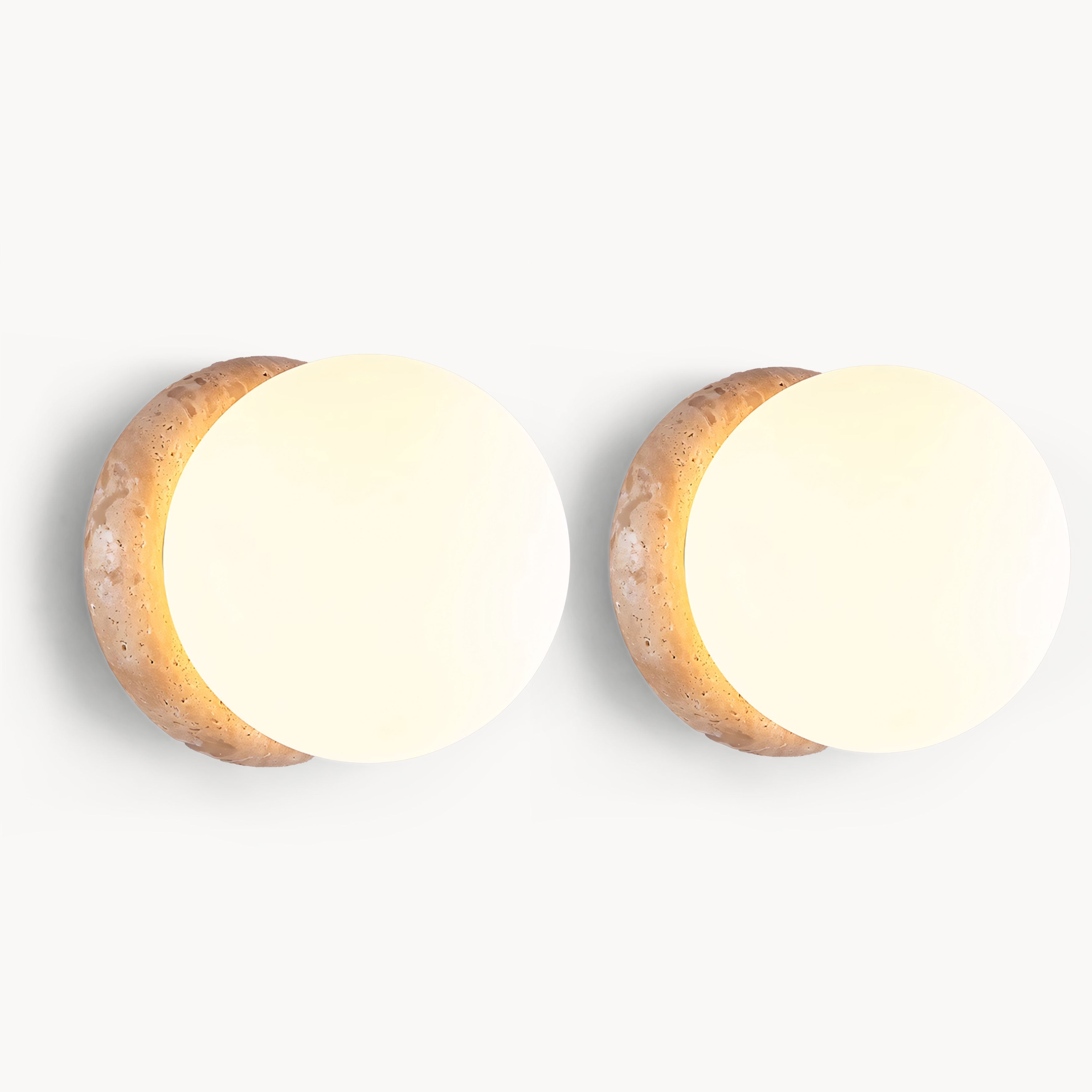 Uniper 2pcs beige travertine wall lights bedside lights