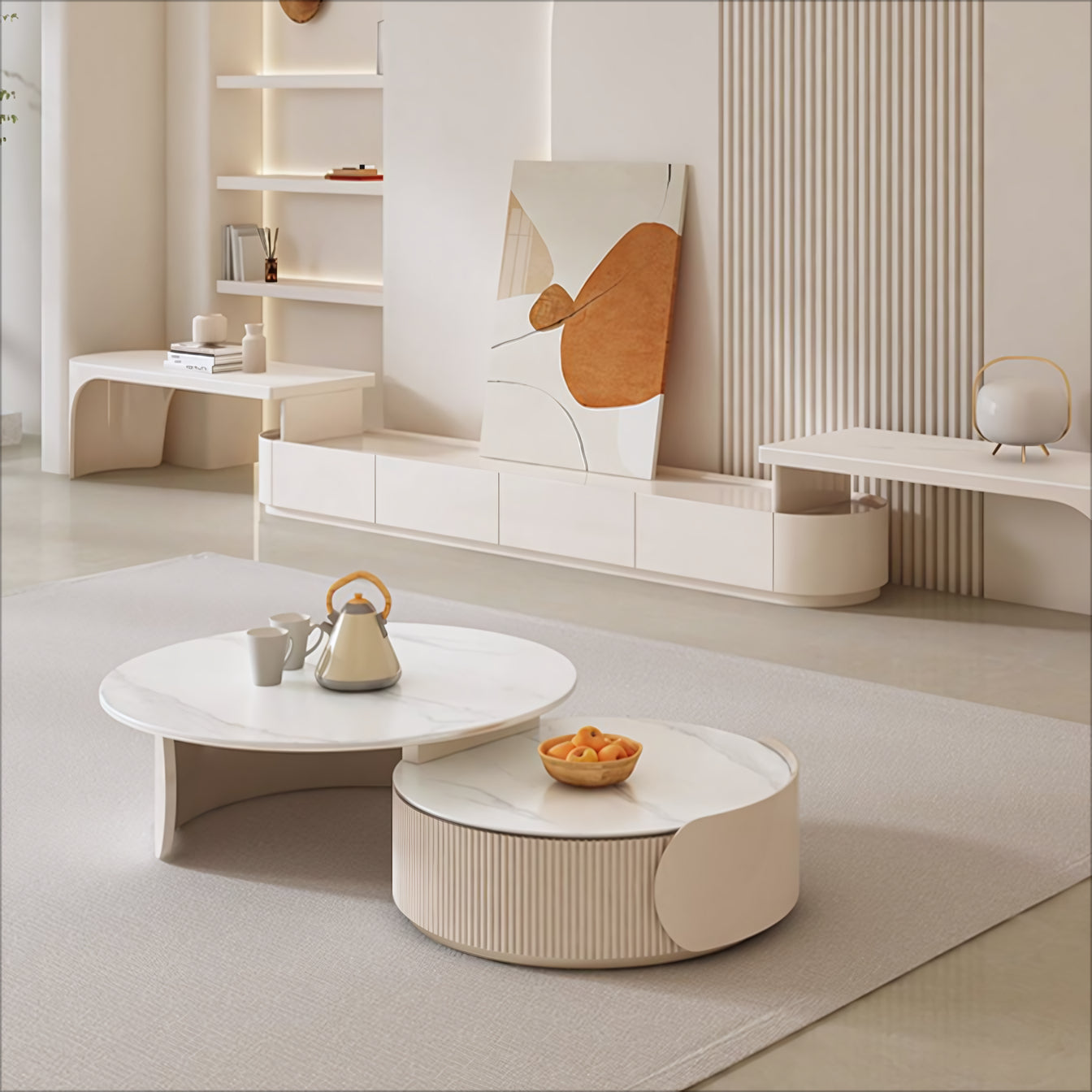 Urique Modern round nesting coffee table set