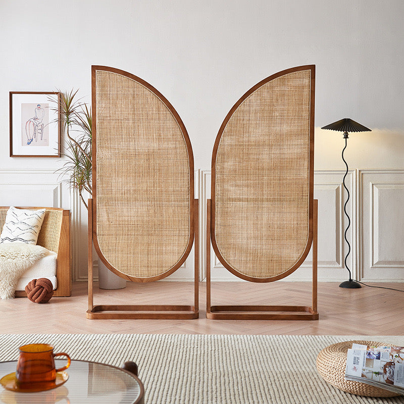 Hiloran Ash wood natural rattan screen