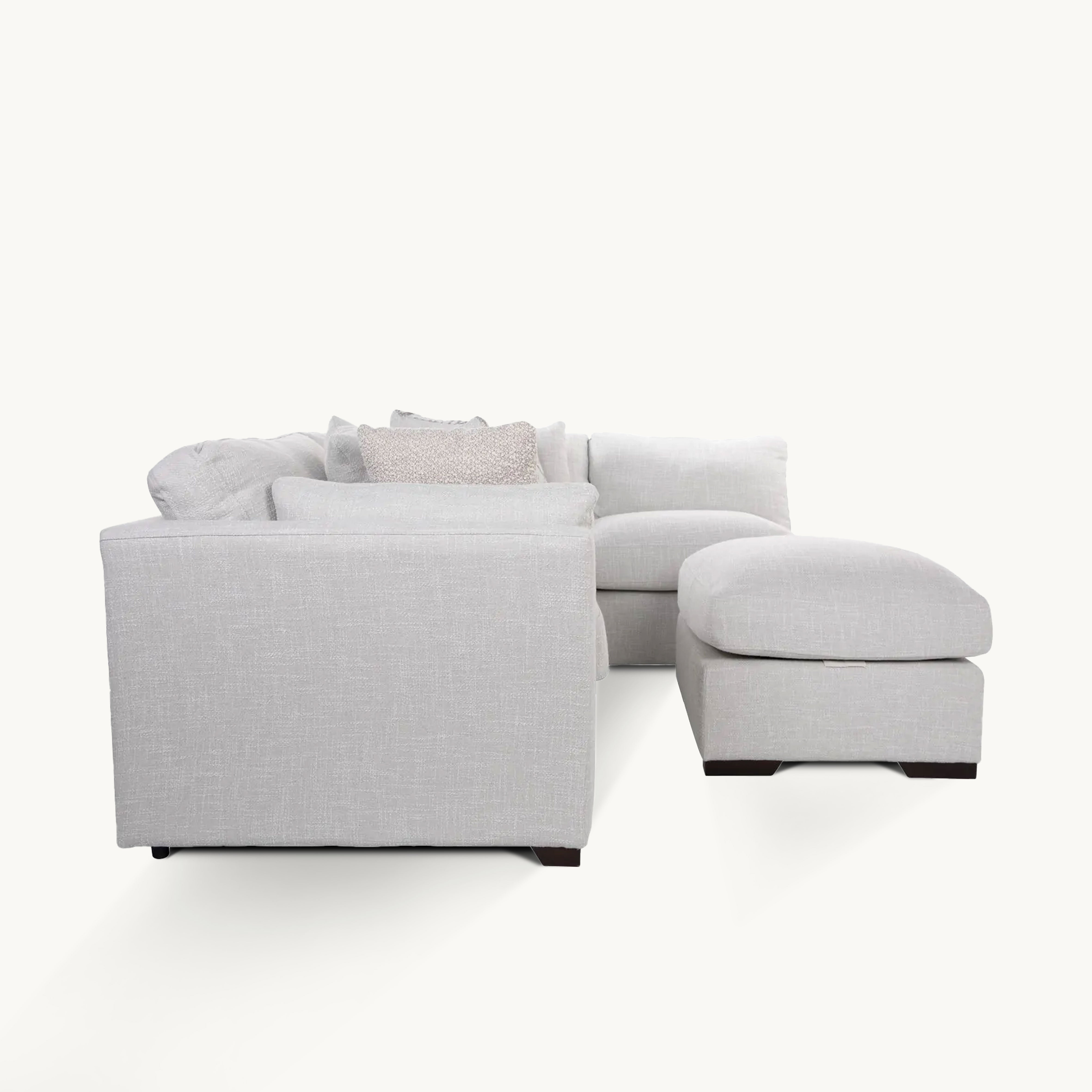 Chrisa Fabric chaise lounge sofa with ottoman