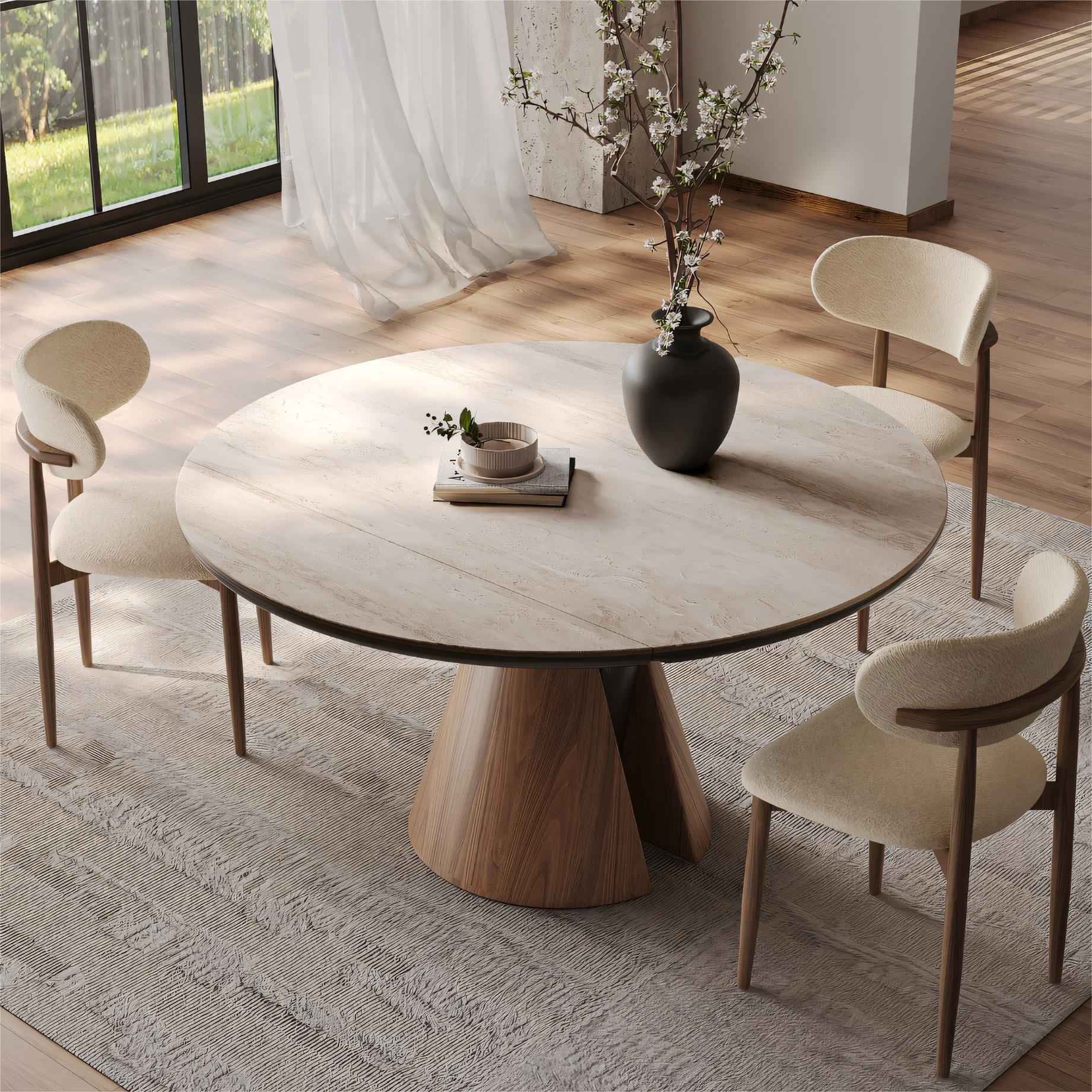 Uifaro Transformable sintered stone round dining set