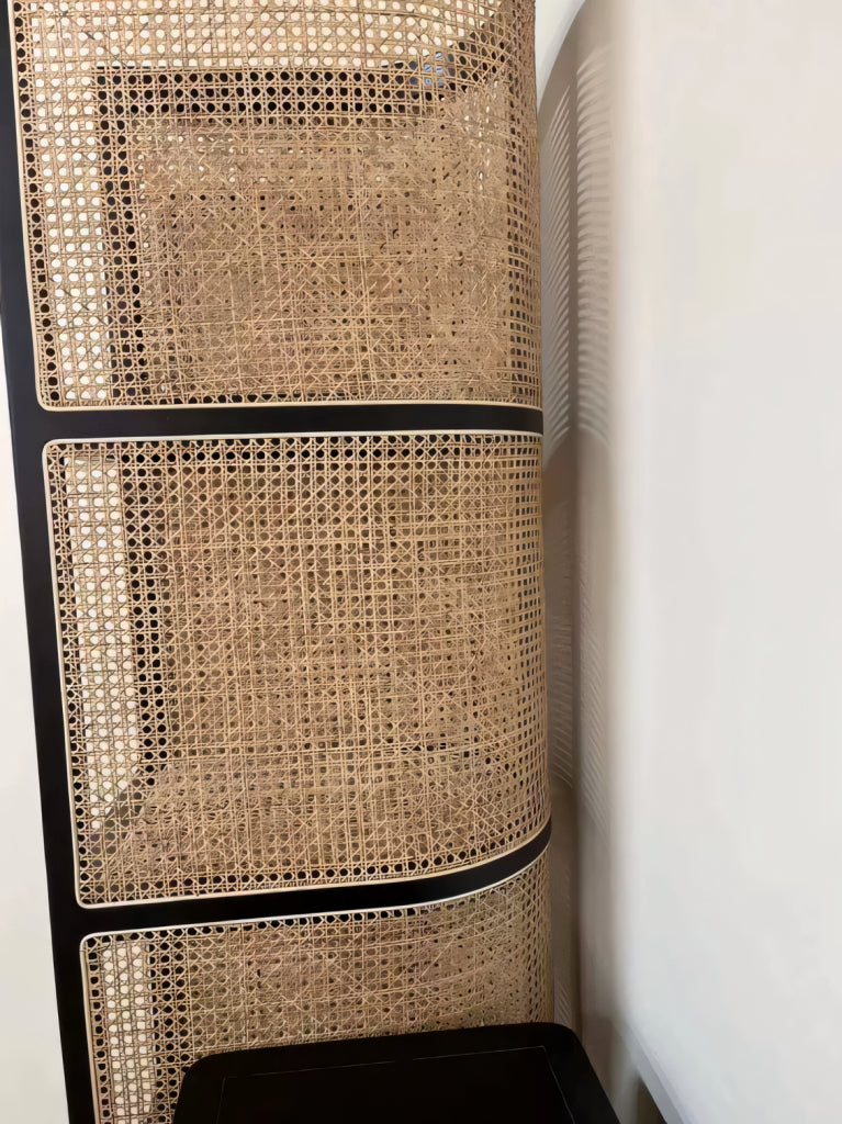 Tiriso Ash wood natural rattan shelf