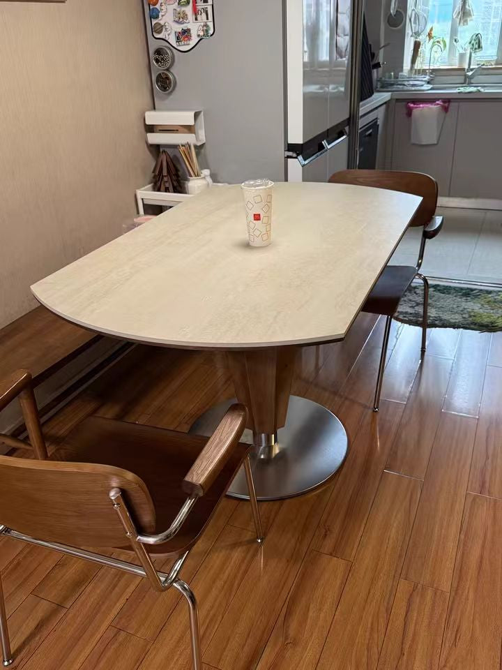 Patima Transformable sintered stone round dining set