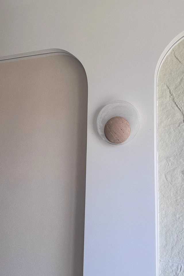 Srino 2pcs beige travertine wall lights bedside lights