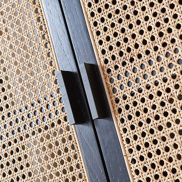 Henova Ash wood natural rattan wardrobe