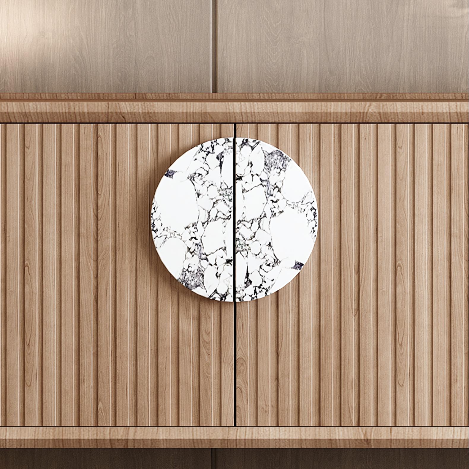 Melra Wooden marble sideboard