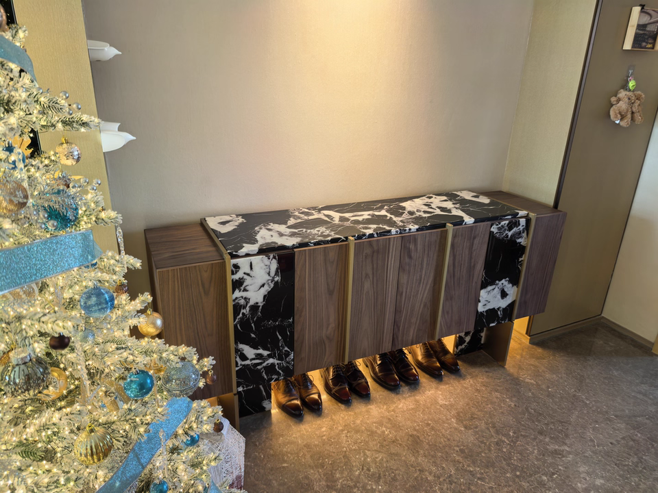 Rozeo Wooden marble sideboard-A