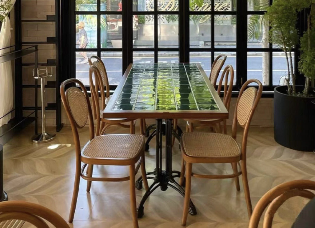 Timipre 2pcs ash wood natural rattan dining chairs